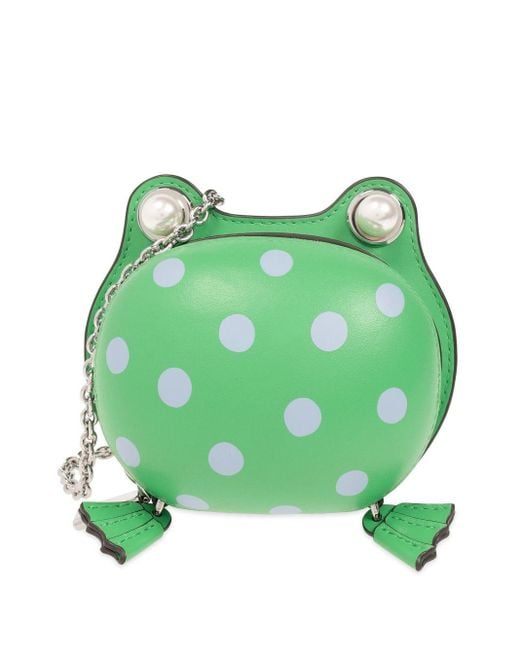 Kate Spade Green Lily Sonnet Dot Frog Crossbody Bag