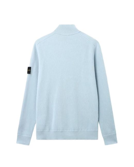 Stone Island Blue 5100124 Ribbed Soft Organic Cotton Jumper for men