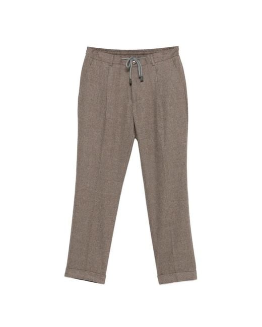 Gran Sasso Gray Drawstring Cuffed Trousers for men