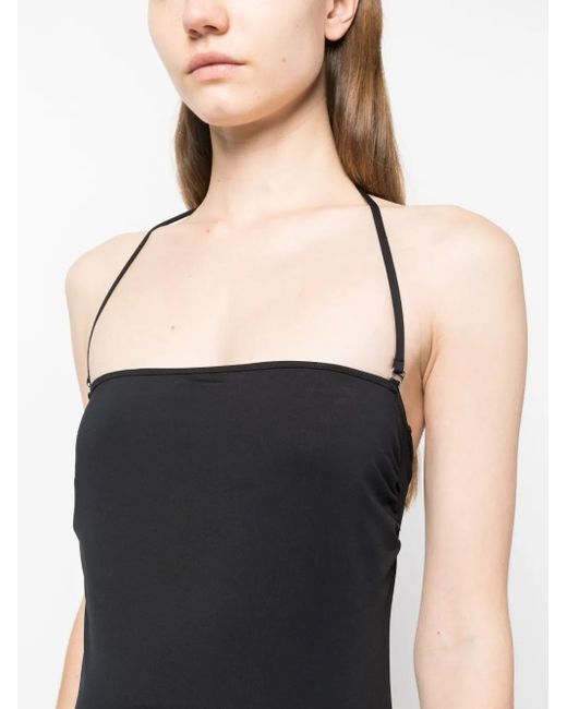 Barena Black Sleeveless Halterneck Minidress