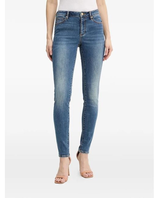 ARMANI EXCHANGE Blue Logo-Embroidery Jeans