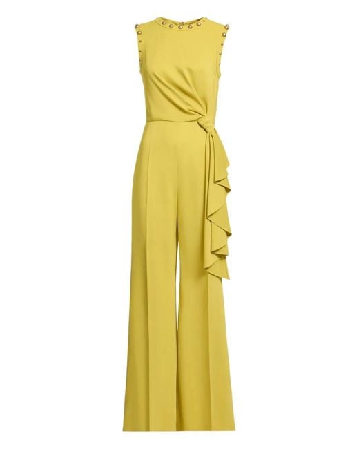 Elie Saab Yellow Stud-Embellished Jumpsuit