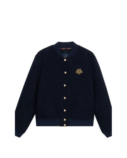 Brooks Brothers Blue Varsity Bomber Jacket