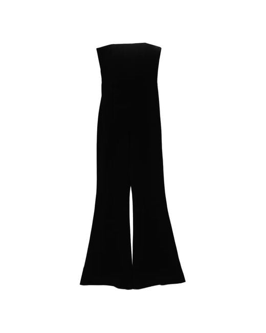 Isabel Sanchis Black Strapless Flared Jumpsuit