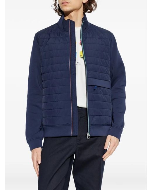 Paul Smith Blue Quilted Panel Jacket for men