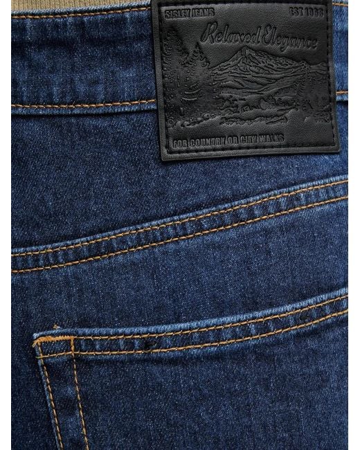 Sisley Blue Logo-Patch Jeans