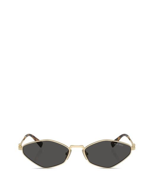 Miu Miu Metallic Geometric-Frame Sunglasses