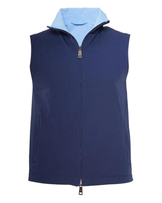 Kiton Blue Ivan Reversible Zip-Front Vest for men