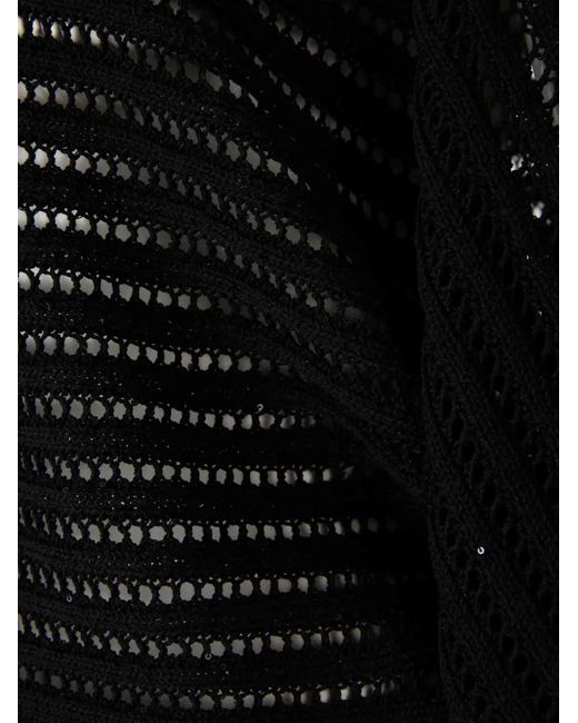 Peserico Black Open-Knit Sweater