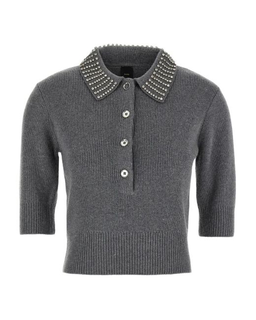 Pinko ビジューカラートップ Gray