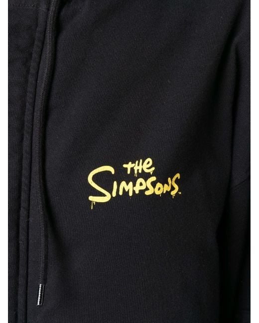 Balenciaga Black Oversized-Kapuzenjacke mit "The Simpsons"-Print