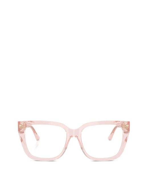 Jimmy Choo Natural Rectangle Frame Glasses