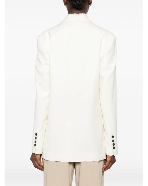 Totême White Fringed-Trim Blazer
