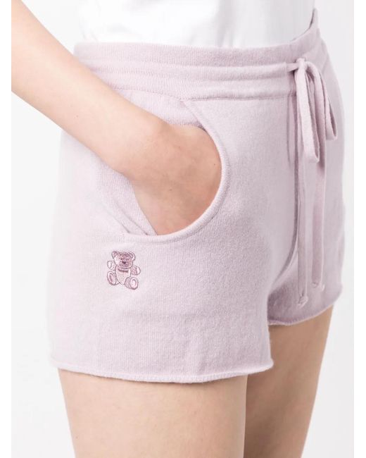 Teddy Cashmere Pink Portofino Drawstring Cashmere Shorts
