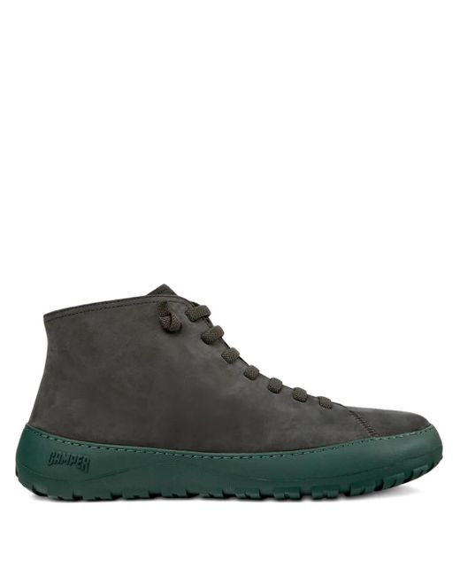 Camper Green Peu Lace-Up Leather Ankle Boots for men
