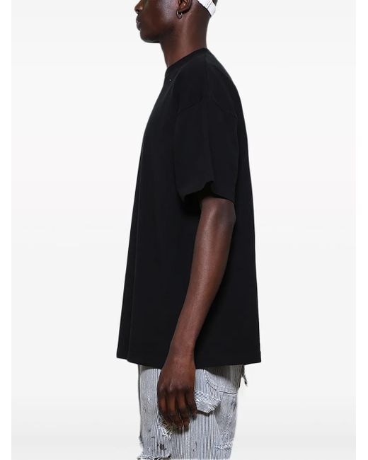 SAINT Mxxxxxx Black Logo-Print Cotton T-Shirt for men