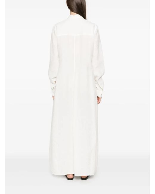Totême White Silk Shirtdress
