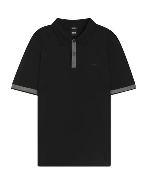 Polo Con Dettagli A Contrasto di Boss in Black da Uomo