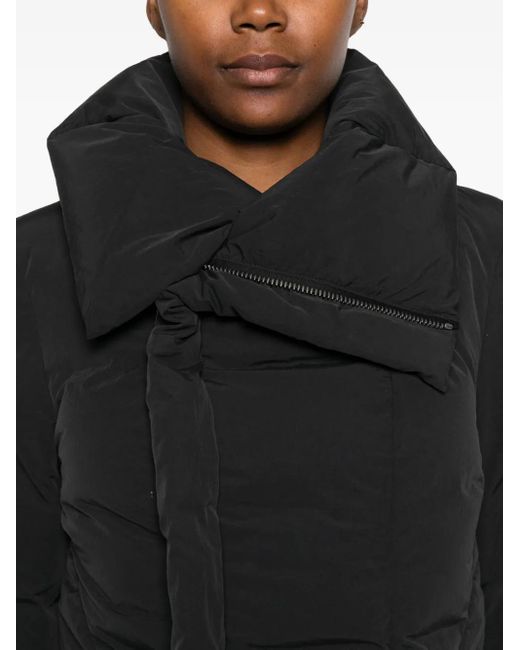 Rick Owens Black Asymmetrical Quilted Jacket