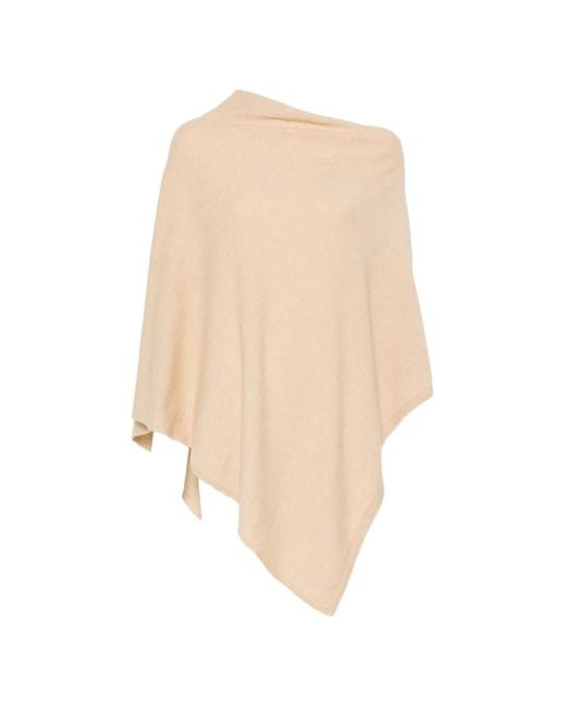 SERGIO MORETTI FIRENZE White Asymmetric-Neck Poncho