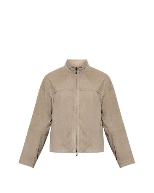 Emporio Armani Natural Perforated Suede Jacket for men