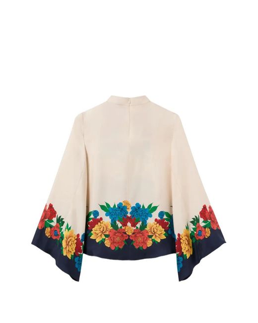 LaDoubleJ White Floral Blouse