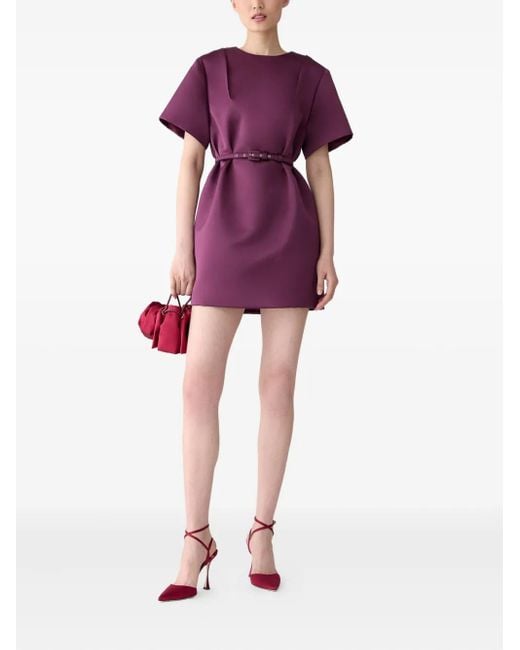 Carolina Herrera Purple Belted Mini Day Dress