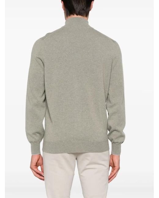 Brunello Cucinelli Gray Zip-Front Cardigan for men