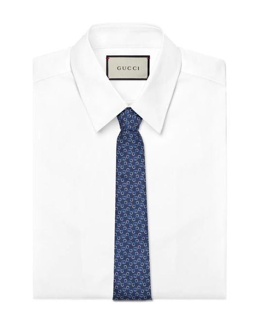 Gucci Blue Interlocking G Tie for men