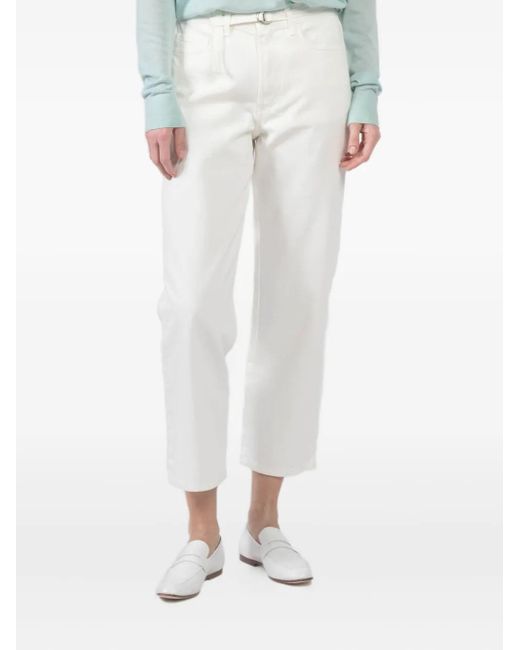 Xirena White Belted Cropped Trousers