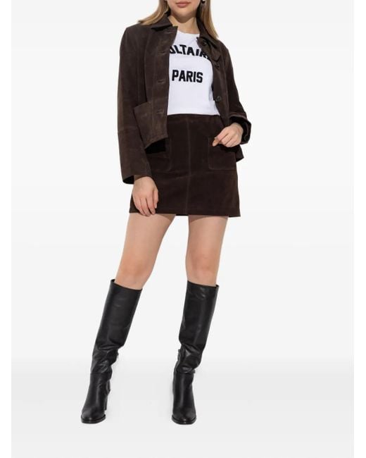 Zadig & Voltaire Brown Lessa Button-Up Jacket