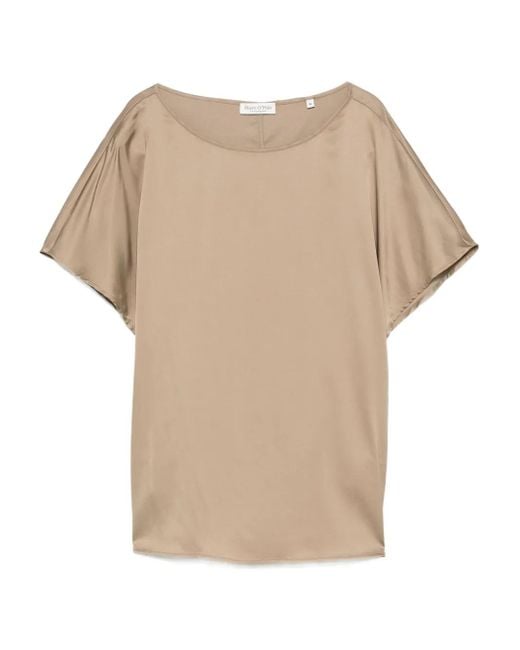 Marc O' Polo Natural Boat-Neck Short-Sleeve Top