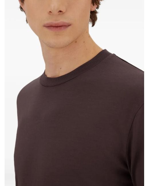 Herno Brown Short-Sleeve Crew-Neck T-Shirt for men