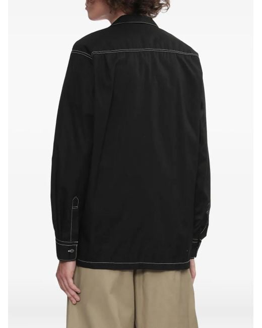メンズ Comme des Garçons コントラストステッチ シャツ Black