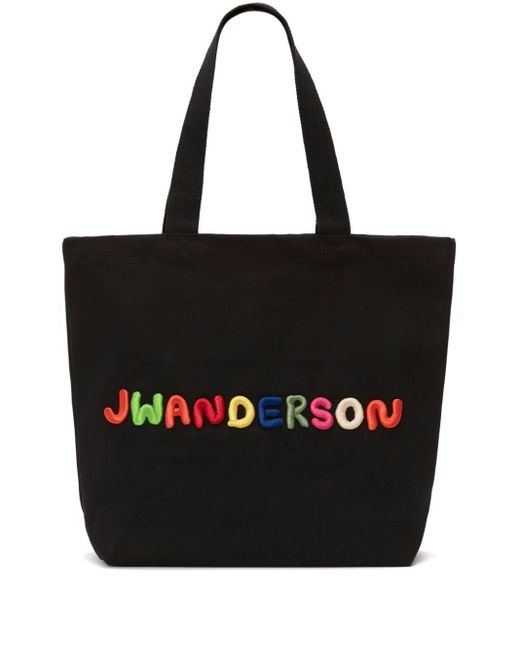 J.W. Anderson Black Shopper mit Logo-Stickerei