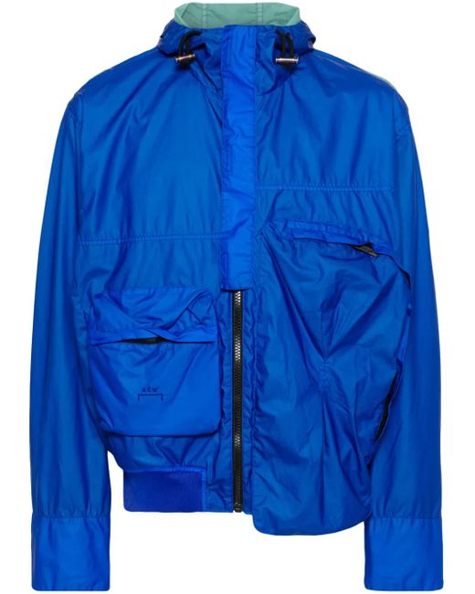 A_COLD_WALL* Blue Logo-Embroidered Hooded Jacket for men