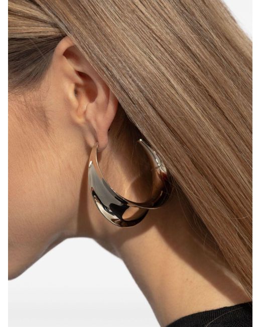 Saint Laurent Natural Curved Hoop Earrings