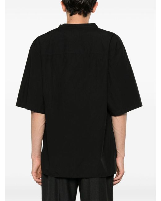 Lemaire Black Short-sleeve Cotton Shirt for men