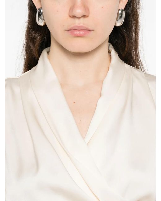 Brunello Cucinelli White V-Neck Sleeveless Top