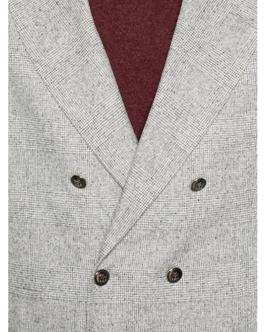 Brunello Cucinelli Gray Double-breasted Blazer for men