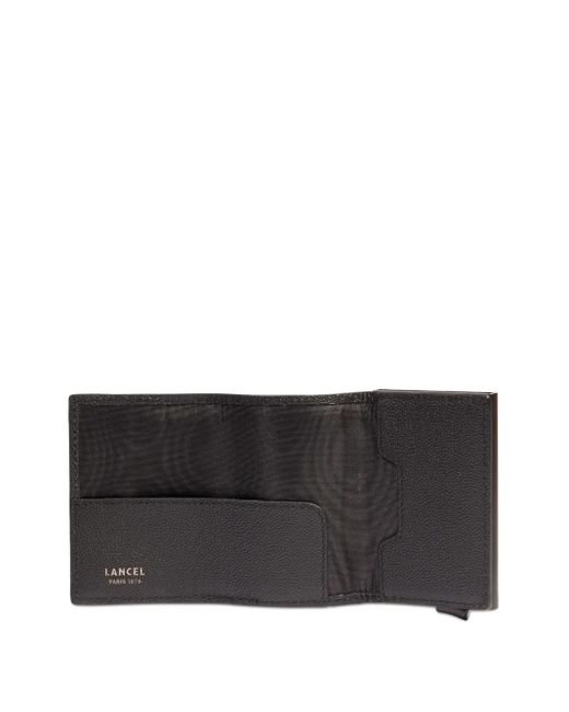 Lancel Black Leather Flap Wallet for men