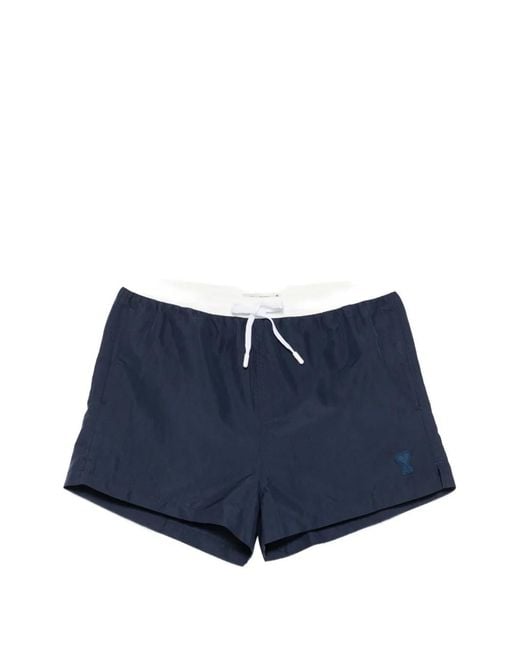 AMI Blue Ami De Coeur Swim Shorts for men