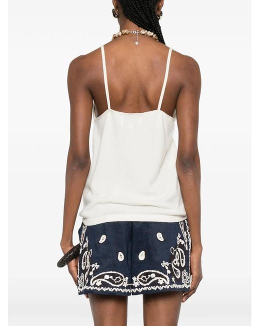 Bompard White V-Neck Straps Top