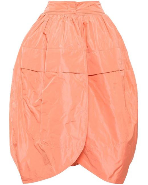 Jil Sander Orange Wrap-design High-waisted Midi Skirt