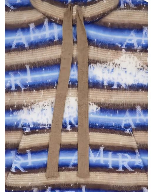 Amiri Blue Striped Hoodie for men