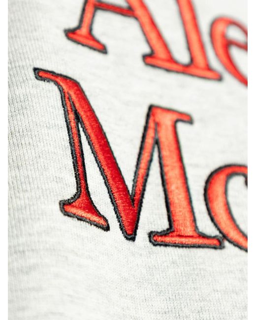 Camiseta con logo estampado Alexander McQueen de hombre de color Gray