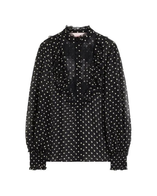 Valentino Garavani Black Shirt With Polka Dots