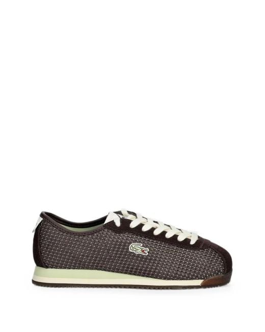 Lacoste Black Baskets À Empiècements En Daim
