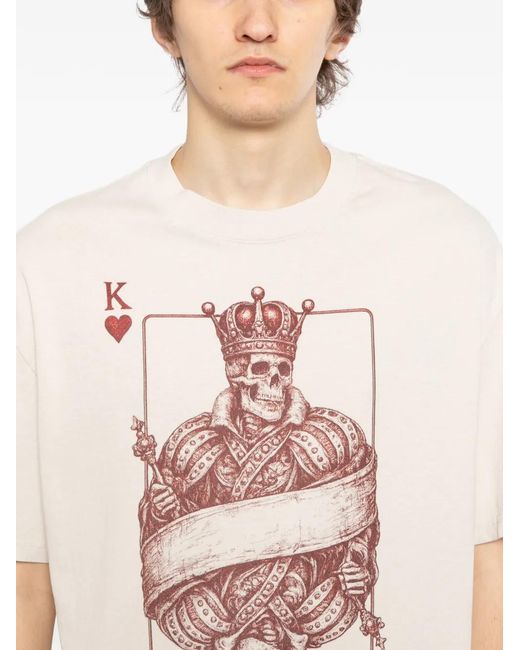 Melt White Poker-Print T-Shirt for men