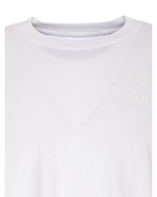 MM6 by Maison Margiela White Numbers-Print T-Shirt for men